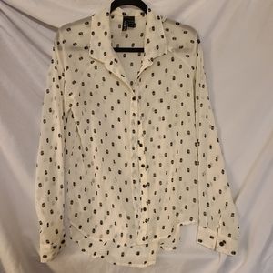 Skull print button-up shirt size large